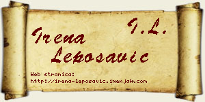 Irena Leposavić vizit kartica